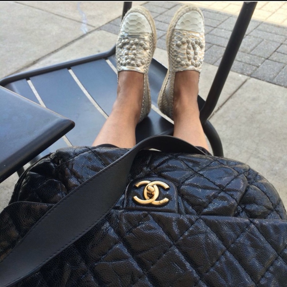 Chanel Silver Python Espadrille Shoes With Luxuri… - image 2